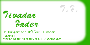 tivadar hader business card